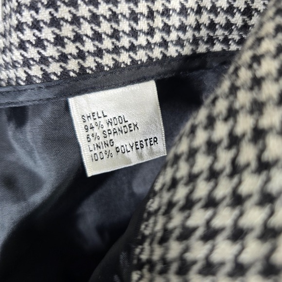 Talbots Petites Houndstooth Wool Blend Pants Black White Classic Career XLP - Picture 4 of 5